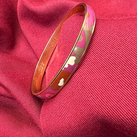 J. Crew Enamel Gold-Tone Bangle Bracelet Abstract Design - Picture 12 of 15